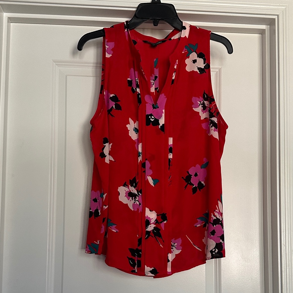 41 Hawthorn Red Floral Sleeveless Blouse